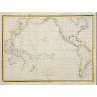 Old map image download for Carte du Grand Ocean ou Mer du Sud. Voyage de Decouvertes la Bousole et l'Astrolabe.
