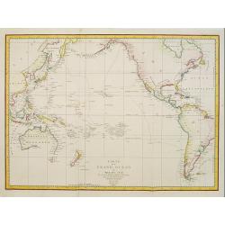 Carte du Grand Ocean ou Mer du Sud. Voyage de Decouvertes la Bousole et l'Astrolabe.
