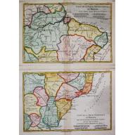 Old map image download for Carte de la Partie Septentrionale / Méridionale du Brésil.