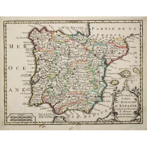 Old map image download for Nouvelle Carte du Royaume d' Espagne.