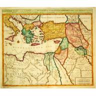 Old map image download for Byzondere Kaart van de Landen daar de Apostelen het Evangelium Gepredikt hebben?en van de weg van Paulus naar Rome.
