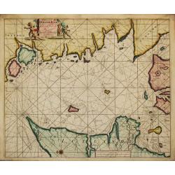 Paskaart van t' Schager-Rak Soo 't by de Oost-vaerende Zee Luyden gemeenlyk bezylt wordt.