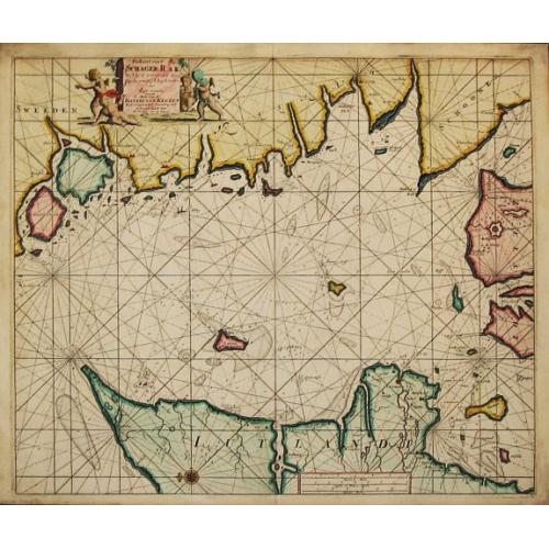Old map image download for Paskaart van t' Schager-Rak Soo 't by de Oost-vaerende Zee Luyden gemeenlyk bezylt wordt.