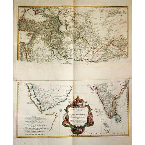 Old map image download for Erster Theil der Karte / von Asien / welche die Turkei, Arabien, Persien / Indien diesseits des Ganges / und einen Theil der Tartarei / anhalt.