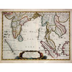 Partie meridionale de l'' Inde En deux Presqu'' Isles l'' une deçà et l'' autre delà Gange. 1654.