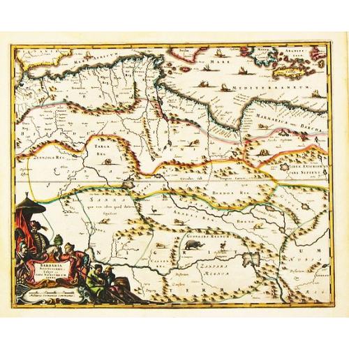 Old map image download for Barbaria, Biledulgerid, Libye et pars Nigritarum terra. 