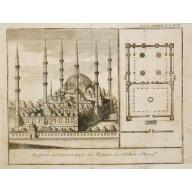 Old map image download for Aussicht und Grundriss der Moschee des Soltan Ahmed.