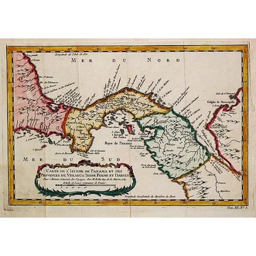Old map image download for Carte de Isthme de Panama et des Provinces de Veragua, Terre Ferme, et Darien. 