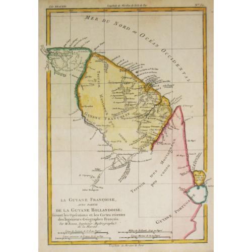 Old map image download for [A lot of 5 map of Guyana.]  Land-kaart van Cayenne.