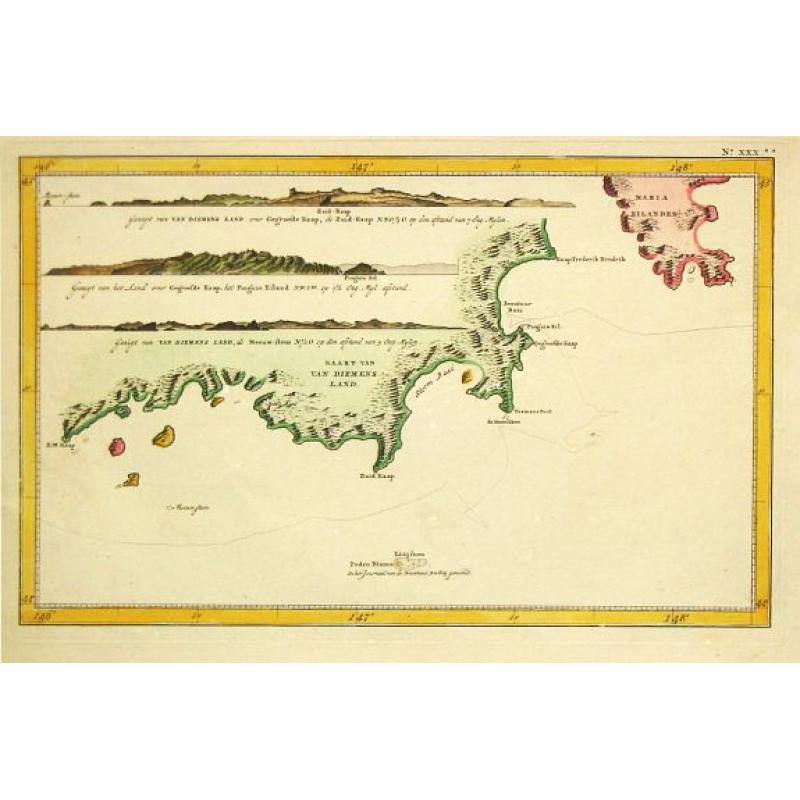 Kaart van Van Diemens Land.