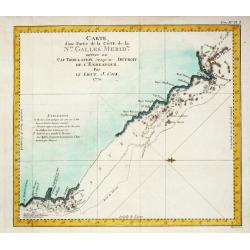 Carte d'une Partie de la Côte de la N.le galles Merid.le depuis le Cap Tribulation jusqu'au Détroit de l' Endeavour. 1770.