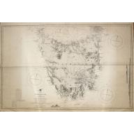 Old, Antique map image download for Tasmania formerly Van Diemen Land.
