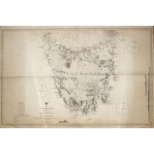 Old map image download for Tasmania formerly Van Diemen Land.