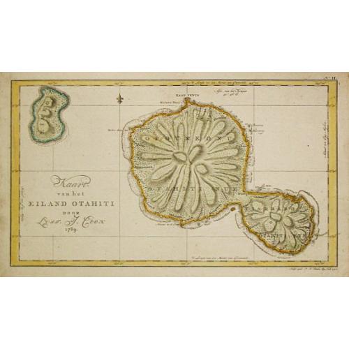 Old map image download for Kaart van het Eiland Otahiti.