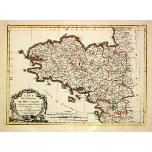 Old map image download for Carte du Gouvernement de Bretagne.