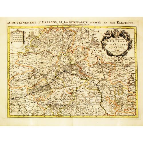 Old map image download for [Lot of 15 maps/plans of northern France] Gouvernement d' Orleans et la Generalite divisee en ses Elections.