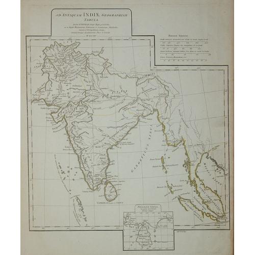 Old map image download for Ad antiquam Indiae geographiam tabula.