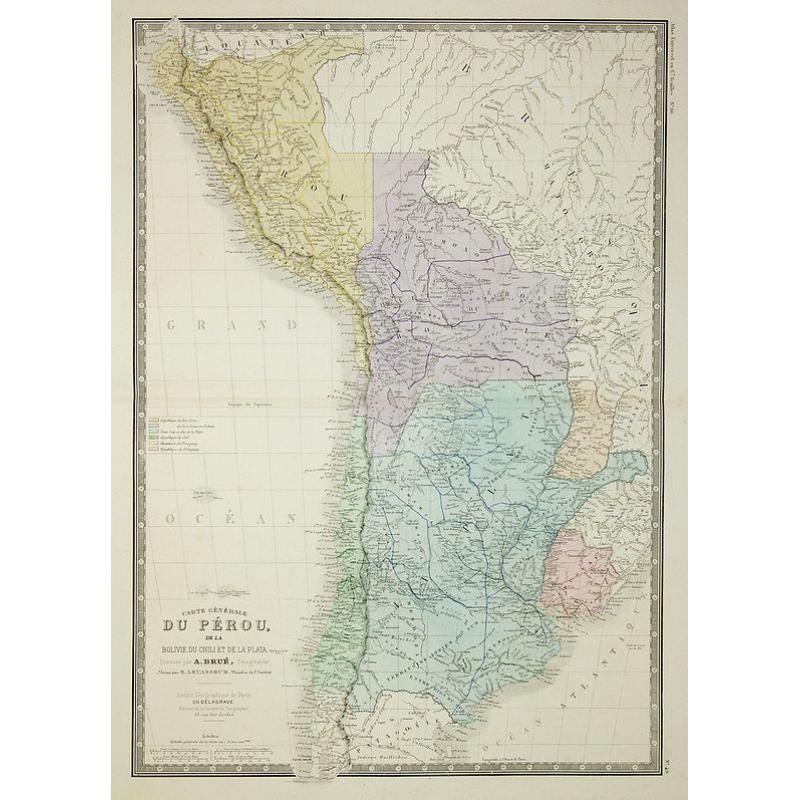Carte Generale du Perou de la Bolivie, du Chili, et la Plata.