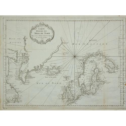 Old map image download for Carte Réduite des Mers du Nord Pour servir a l'Histoire Generale des Voyages.
