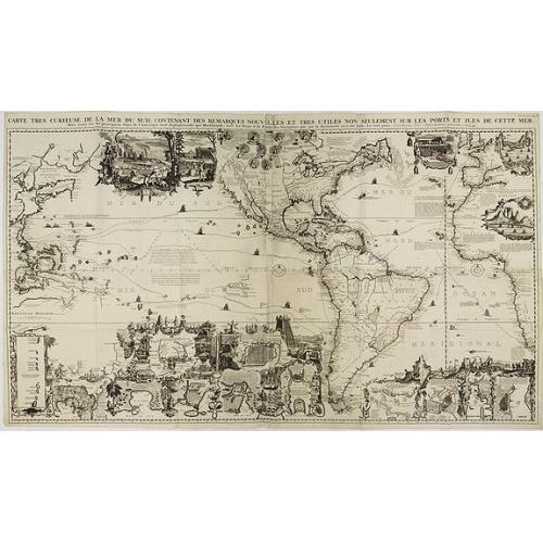 Old map image download for Carte Très Curieuse De La Mer Du Sud Contenant Des Remarques Nouvelles Et Tres Utiles . . .