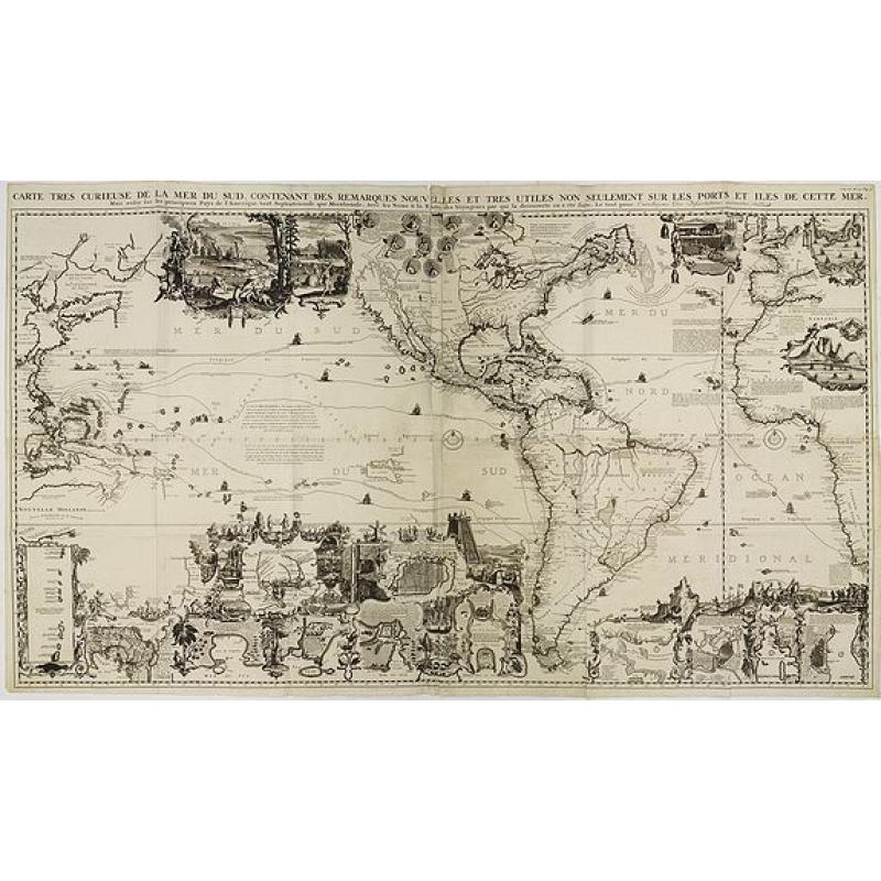 Carte Très Curieuse De La Mer Du Sud Contenant Des Remarques Nouvelles Et Tres Utiles . . .