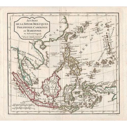 Old map image download for Les Isles de la Sonde, Moluques, Philippines, Carolines, et Mariannes.