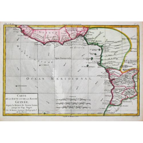 Rare, antique map of  Guineae Nova Descriptio.