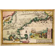 Old map image download for Nieuw Engeland in Twee Scheepstogten door Kaptein Johan Smith in de Jaren 1614 en 1615 Bestevend.