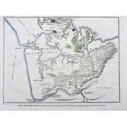 Map of the country between Auckland and the River Waikato, New Zealand, illustrating the war with the natives.