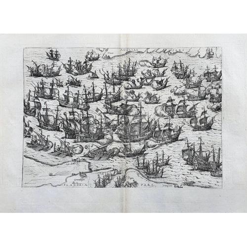 [Showing the 1588 defeat of the Spanish Armada in the English Channel]