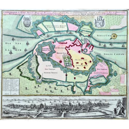 Old map image download for Coppenhagen die Königl. Dänische Haupt und Residentz Stadt...