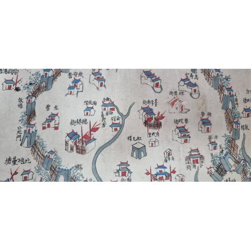 Old map image download for A rare and impressive pictorial Qing Empire map of the western part of Taiwan.