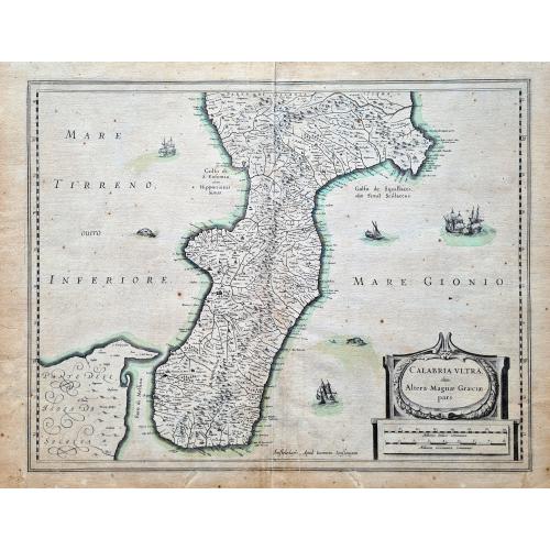 Old map image download for Calabria ultra, olim Altera Magnae Graeciae pars