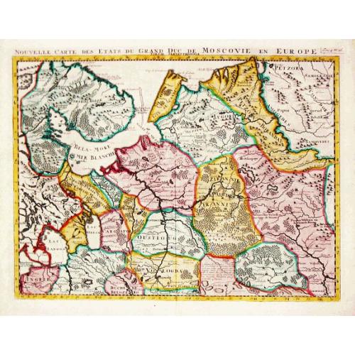 Old map image download for Nouvelle Carte des Etats du Grand Duc de Moscovie en Europe partie Septentrionale.