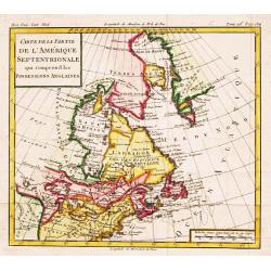 Carte de la Partie de l'Amerique Septentrionale, comprenant les Possessions Anglaises.