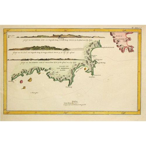 Old map image download for Kaart van Van Diemens Land.