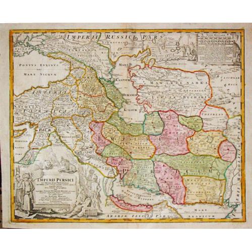 Old map image download for [Lot of 5 maps of Iran] Imperii Persici in omnes suas Provincias  Eaxacte Divisi / Nova Tabula Geographica.