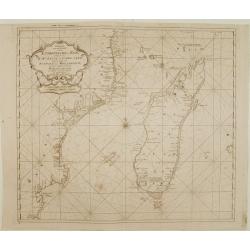 Paskaart van een gedeelte van de Aethiopische=Zee.. Madagascar..