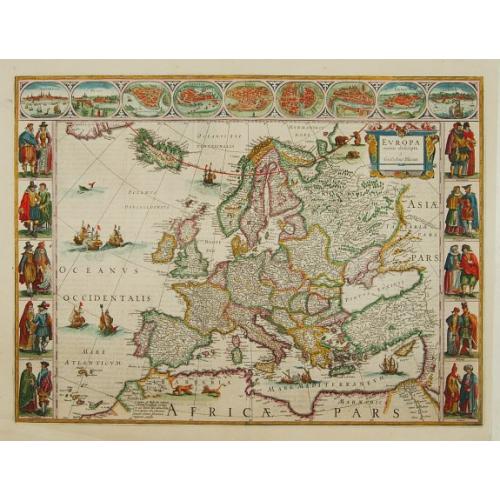 Old map image download for Europa recens descripta a Guilielmo Blaeuw.