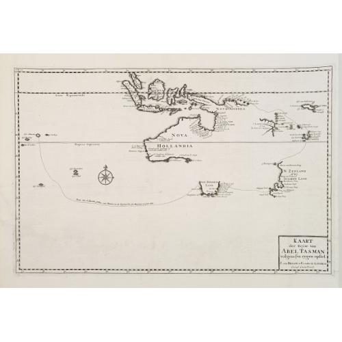 Old map image download for Kaart der Reyse van Abel Tasman volgens syn eygen opstel..