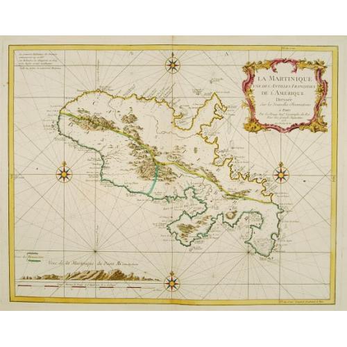 Old map image download for La Martinique une des Antilles Françoises de L'Amerique..