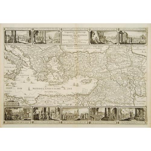 Old map image download for Geographische beschryvinge van de Wandeling der apostelen ende reysen van Pauli.