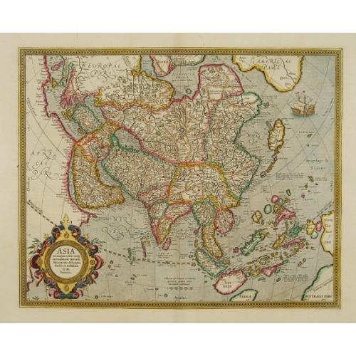 Old map image download for Asia ex magna Orbis terre descriptione Gerardi Mercatoris..