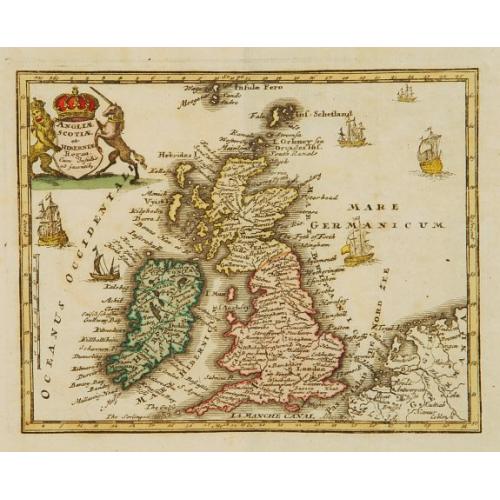 Old map image download for Angliae Scotiae et Hiberniae Regna..