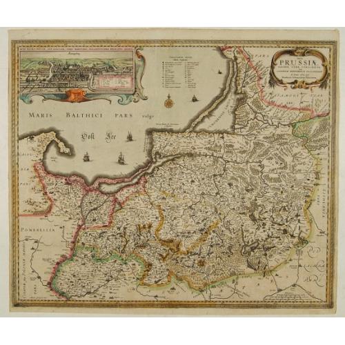Old map image download for Tabula Prussiae eximia cura conscripta per Casparum Henneberch ..