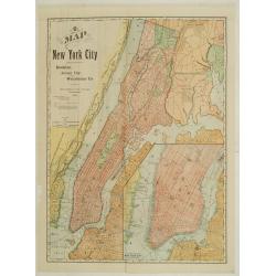 Map of New York City showing portions of Brooklyn, Jersey City, and Westchester Co.