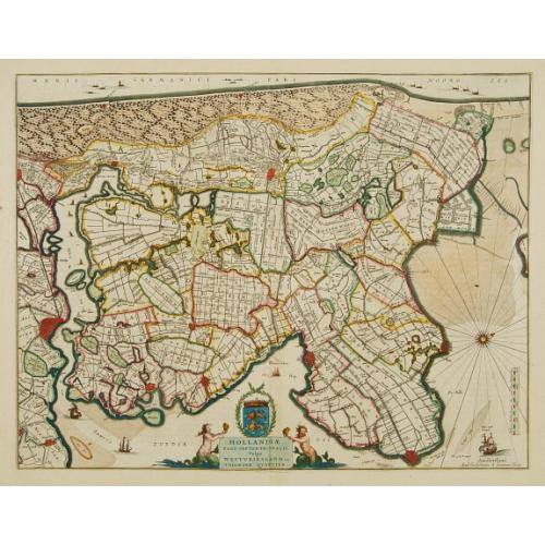 Old map image download for Hollandiae pars septentrionalis, Vulgo Westvriesland..