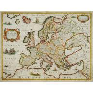 Old, Antique map image download for Carte de L'Europe, corrigée et augmentée desus toutes les autres cy ..