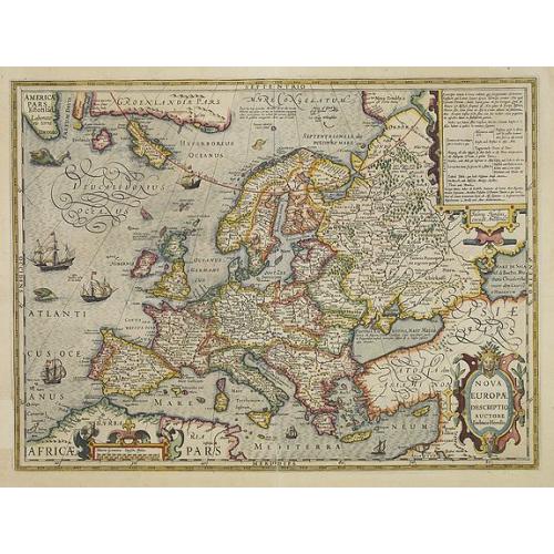 Old map image download for Nova Europae Descriptio Auctore Jodoco Hondio.