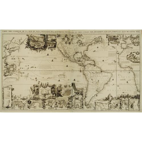 Old map image download for Carte très curieuse de la Mer du Sud, contenant des remarque..